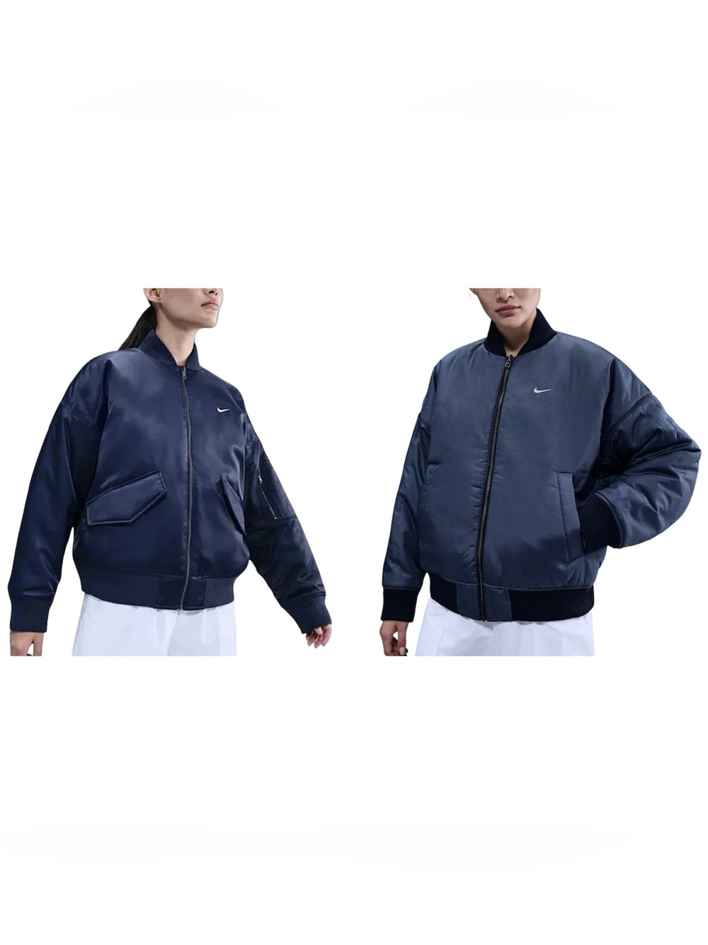 NWT$180 Nike Sportswear Women’s Therma-FIT Reversible Bomber Jacket Plus 3X Blue
